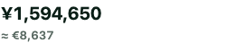 ¥1,594,650, and under it about €8,637, on a Goo-net Exchange listing